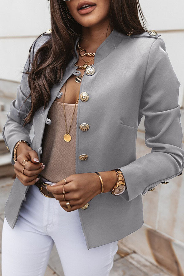 LeRoxy Blazer | Stijlvolle Dubbelgerijpte Blazer met Gouden Knopen voor Elegante Looks