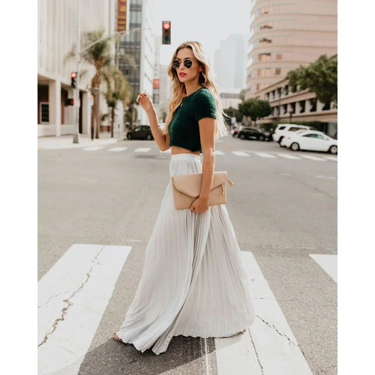 LeRoxy | Vouwrok Maxi | Elegante Lange Rok voor een Stijlvolle en Gracieuze Look