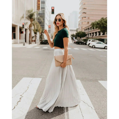 LeRoxy | Vouwrok Maxi | Elegante Lange Rok voor een Stijlvolle en Gracieuze Look
