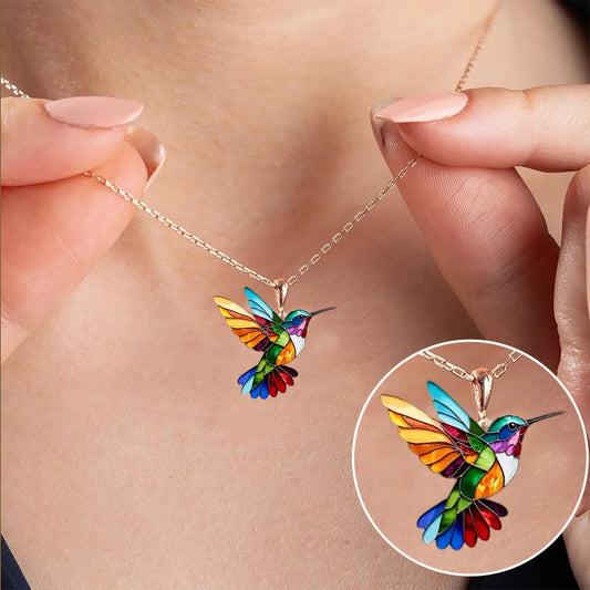 LeRoxy | Kolibrie Ketting met Kleurrijk Design | Stijlvol Sieraad geïnspireerd door de natuur