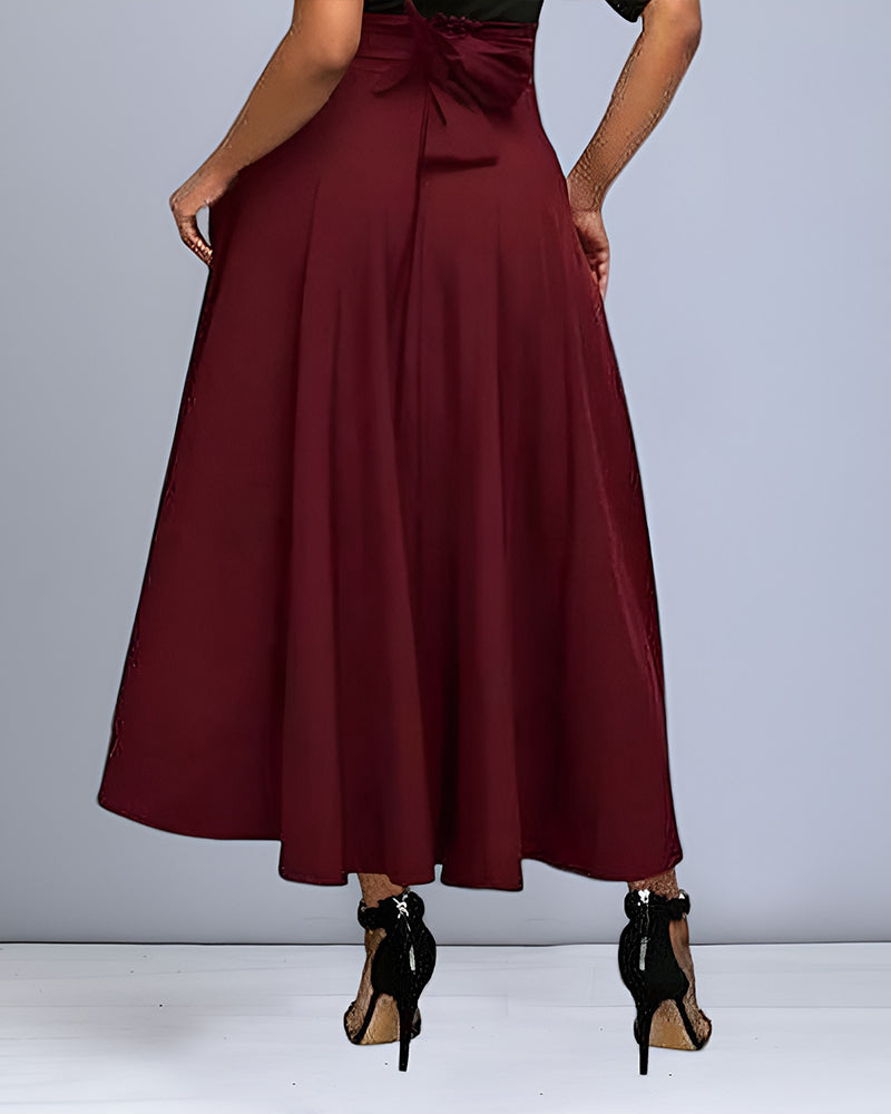 LeRoxy | Maxi Rok Dames | Stijlvolle Hoge Taille met Geplooid Ontwerp voor Elegante Look
