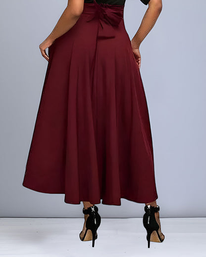 LeRoxy | Maxi Rok Dames | Stijlvolle Hoge Taille met Geplooid Ontwerp voor Elegante Look