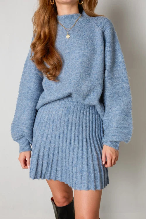 LeRoxy Elegante Geplooide Trui en Rok Set - Stijlvolle Mode voor Elke Gelegenheid