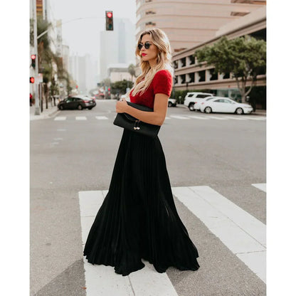 LeRoxy | Vouwrok Maxi | Elegante Lange Rok voor een Stijlvolle en Gracieuze Look