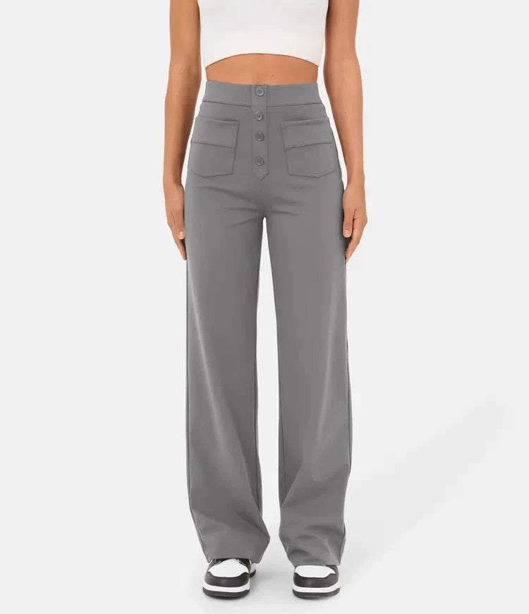 LeRoxy | Broek met Knoopsluiting | Stijlvolle en Comfortabele Damesbroek
