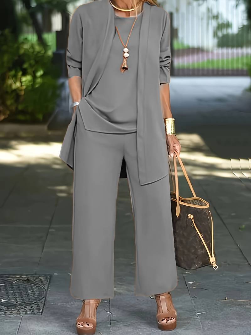 LeRoxy | Dames Broekpak Set | Elegante 3-delige Outfit voor Vrouwelijke Stijl