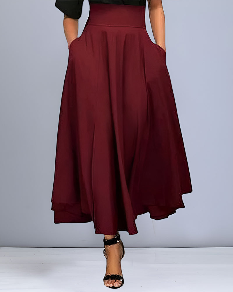 LeRoxy | Maxi Rok Dames | Stijlvolle Hoge Taille met Geplooid Ontwerp voor Elegante Look