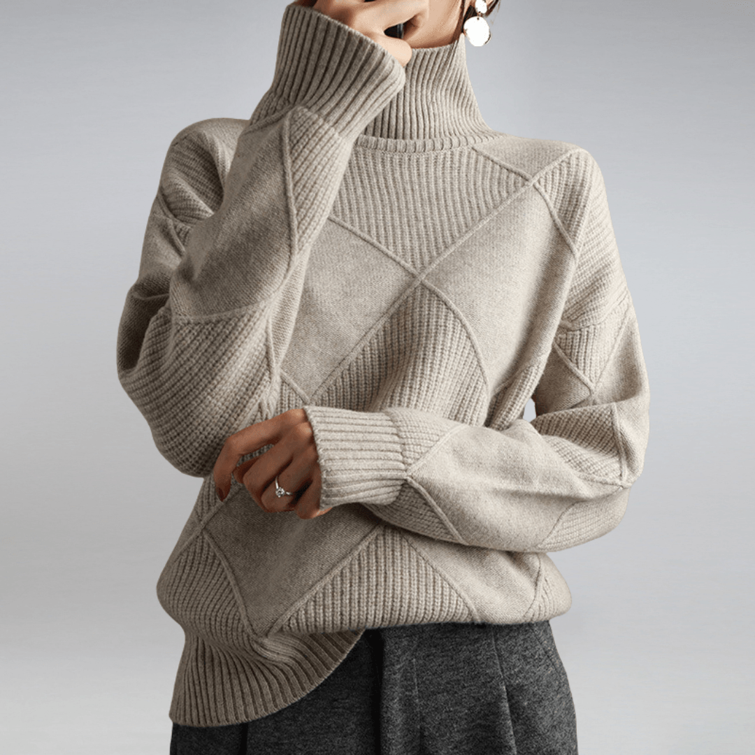 LeRoxy | Coltrui Dames | Zachte Gebreide Trui met Col | Comfortabele Wintertrui