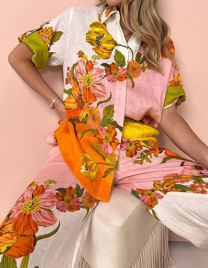 LeRoxy | Elegante Tweedelige Set met Bloemenprint | Stijlvol & Trendy Outfit