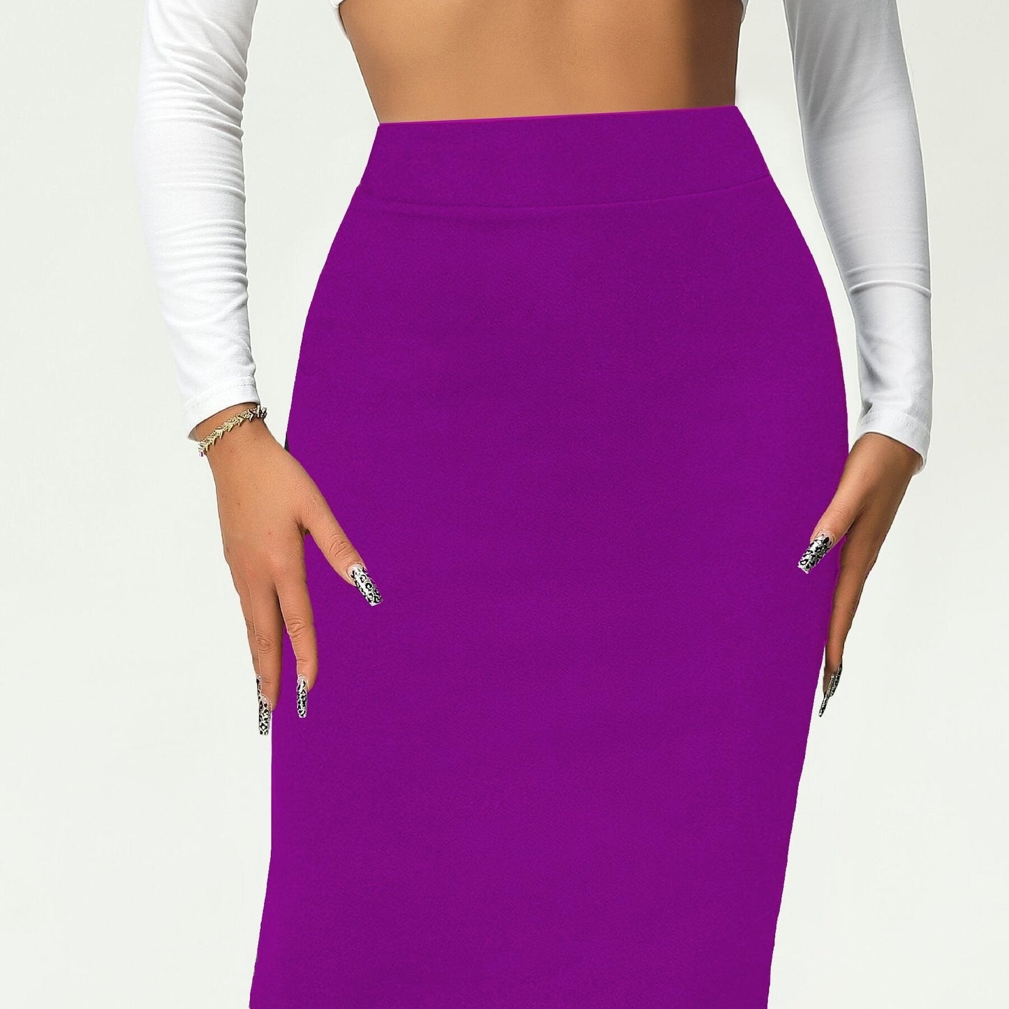 LeRoxy | Effen Kokerrok Hoge Taille | Dames Rok