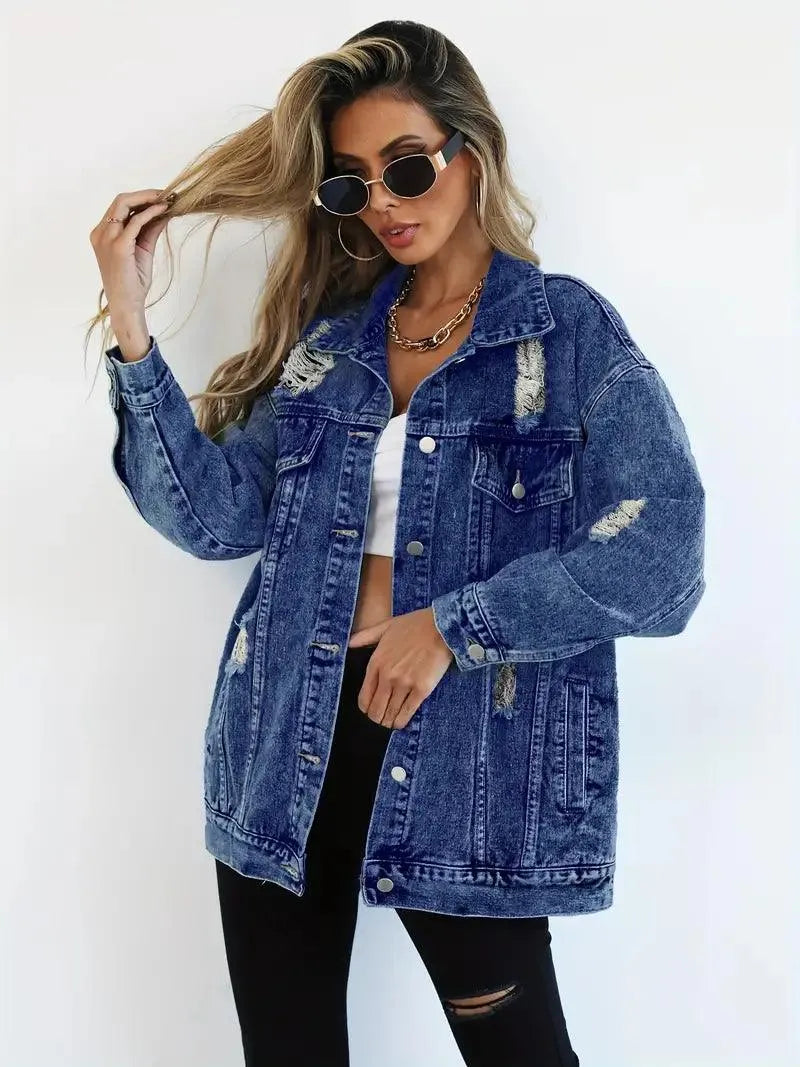 LeRoxy | Oversized Dames Jeansjack | Waterdicht, Gevoerd & Comfortabel