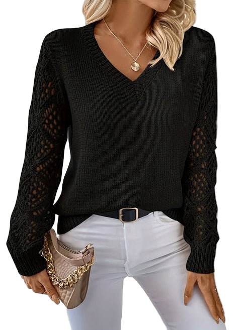 LeRoxy | Zachte Gebreide Dames V-Hals Trui | Comfortabele Elegante Sweater