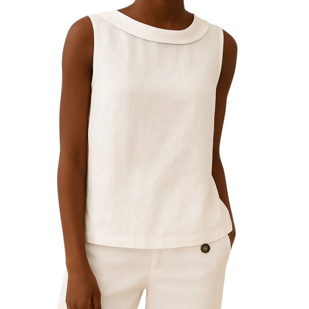 LeRoxy | Dames Mouwloze Top met Verfijnde Achterkraag | Zomer Blouse