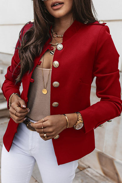 LeRoxy Blazer | Stijlvolle Dubbelgerijpte Blazer met Gouden Knopen voor Elegante Looks