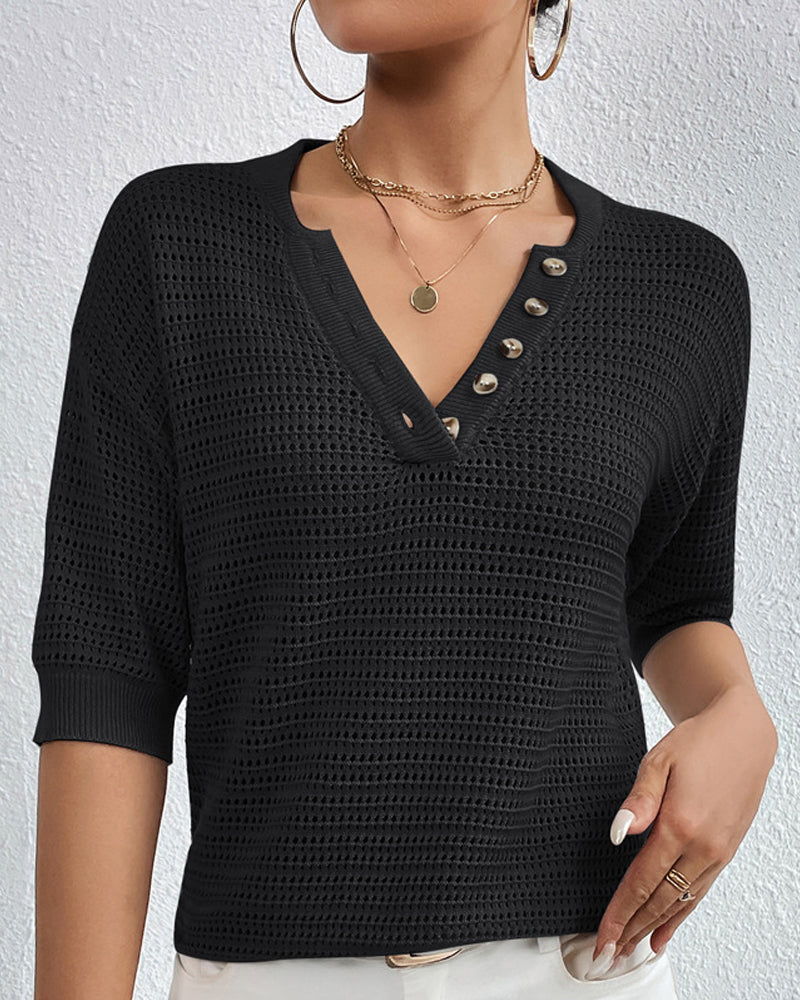 LeRoxy | Luchtige Top met V-Hals - Perfect voor Lente en Zomer | Mode voor Elke Dag