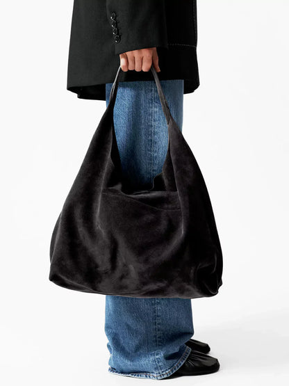 LeRoxy | Vegan Suède Tote Tas | Ruime Draagtas met Magnetische Sluiting