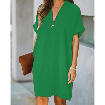 LeRoxy | Zwarte V-Hals Strandjurk | Elegante & Comfortabele Zomerjurk