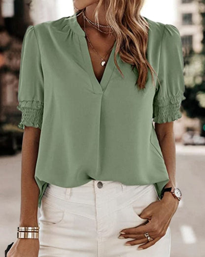 LeRoxy | Dames V-hals blouse | stijlvolle en comfortabele top