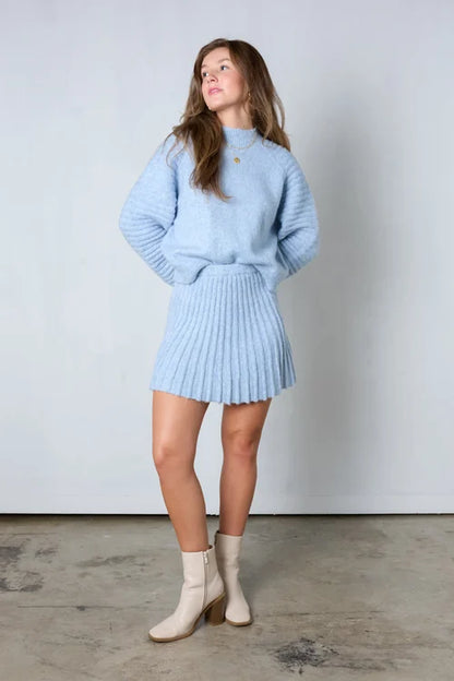 LeRoxy Elegante Geplooide Trui en Rok Set - Stijlvolle Mode voor Elke Gelegenheid