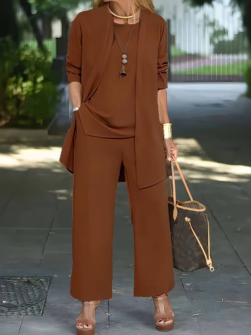 LeRoxy | Dames Broekpak Set | Elegante 3-delige Outfit voor Vrouwelijke Stijl