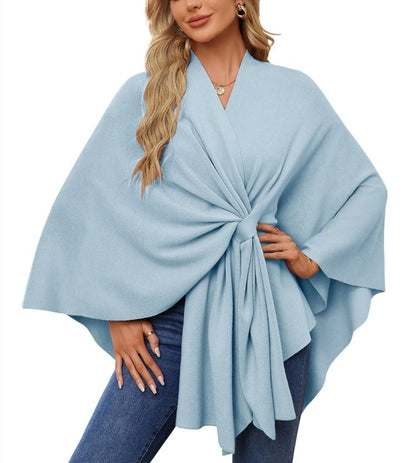 LeRoxy | Dames Poncho met Open Voorzijde en Zachte Sjaal | Comfortabele Elegante Trui