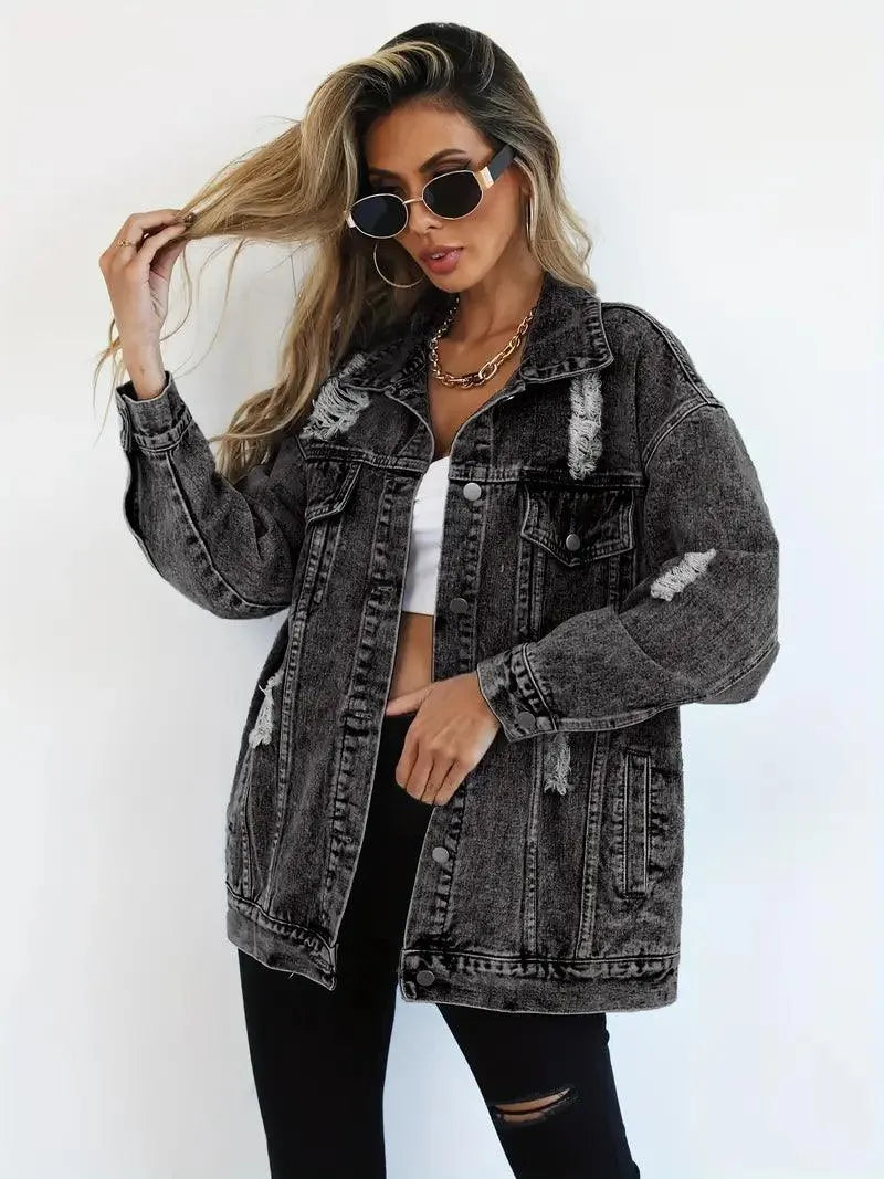 LeRoxy | Oversized Dames Jeansjack | Waterdicht, Gevoerd & Comfortabel
