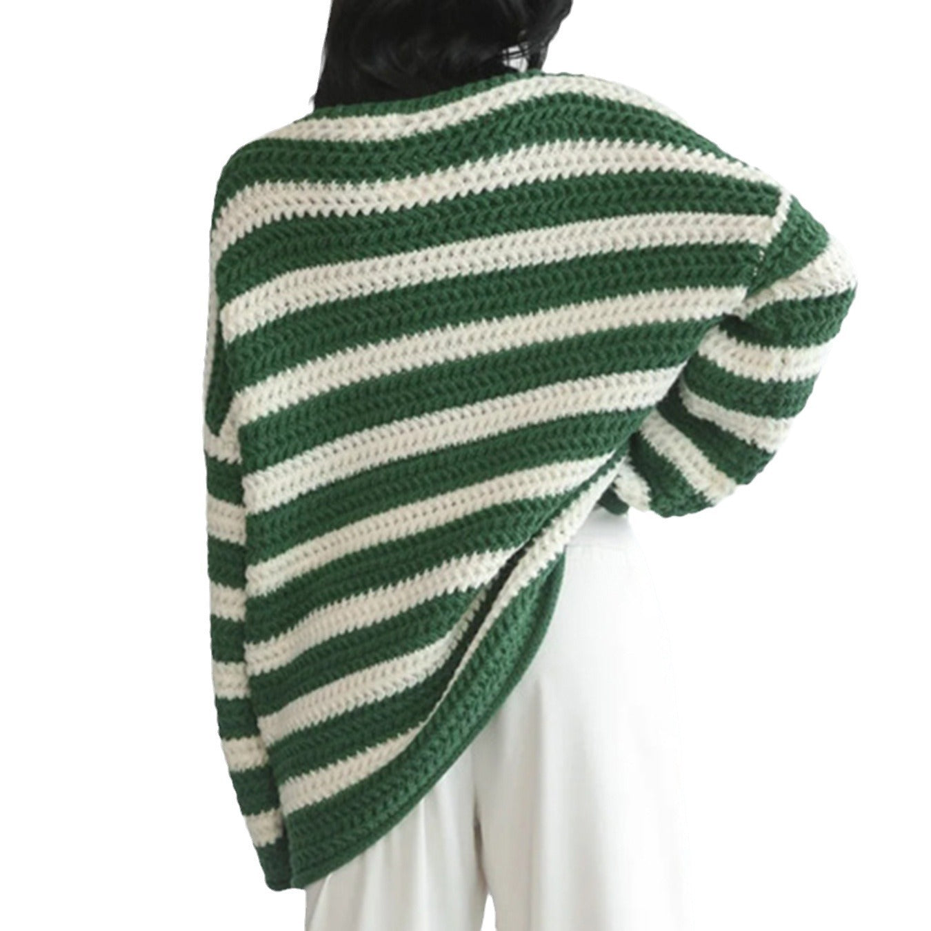 LeRoxy | Damestrui van Wol | Zachte Oversized Trui met Felle Strepen