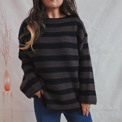 LeRoxy | Damestrui van Wol | Zachte Oversized Trui met Felle Strepen
