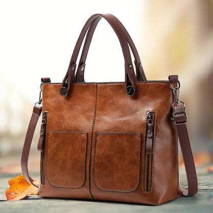 LeRoxy |  Dames Schoudertas | Vintage Leren Handtas van Echt Leer