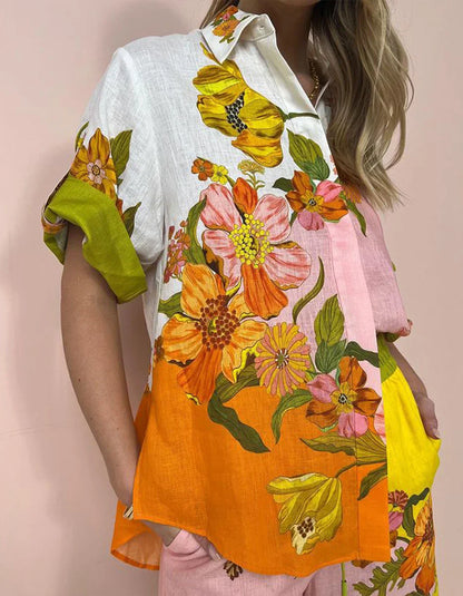 LeRoxy | Elegante Tweedelige Set met Bloemenprint | Stijlvol & Trendy Outfit