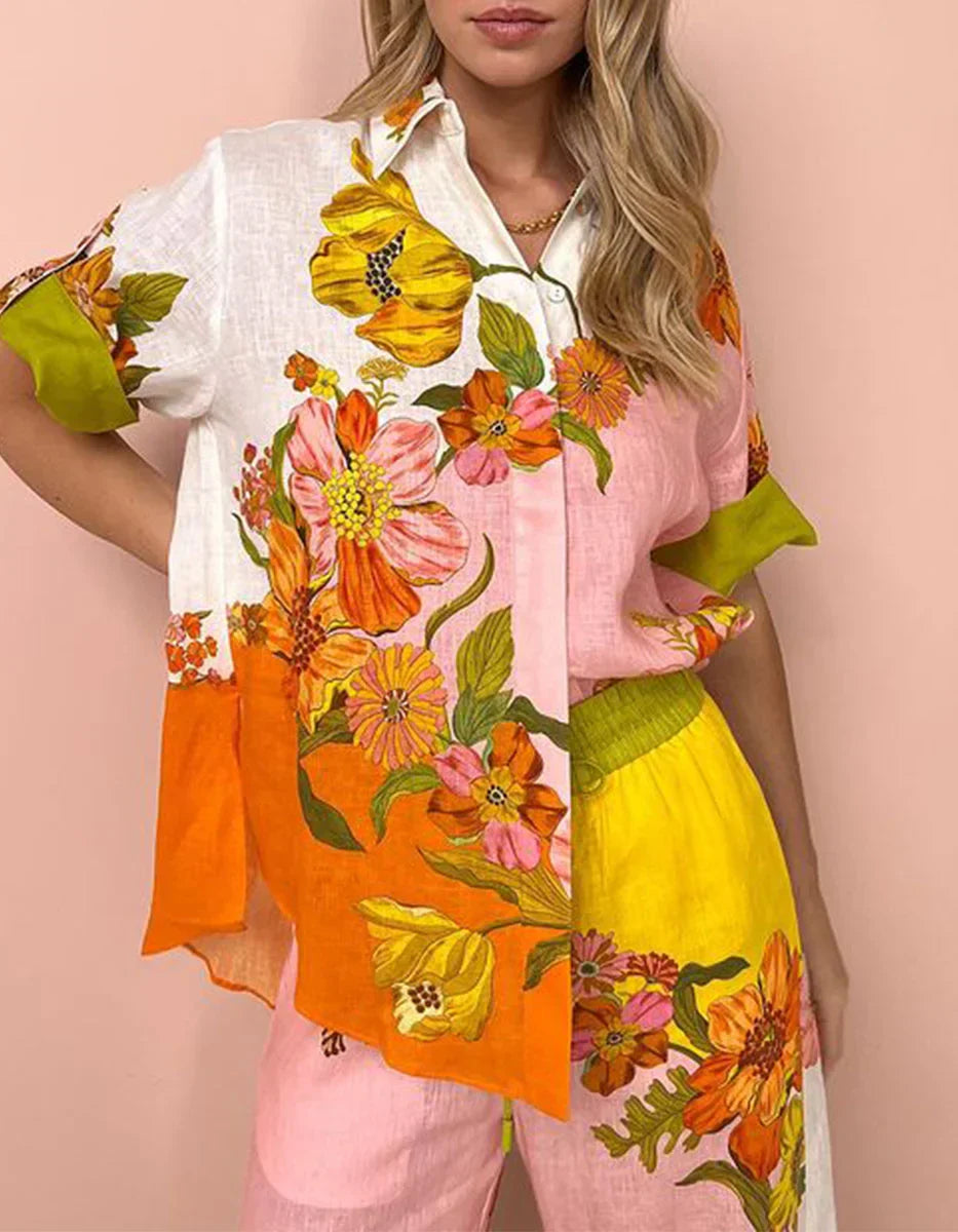 LeRoxy | Elegante Tweedelige Set met Bloemenprint | Stijlvol & Trendy Outfit