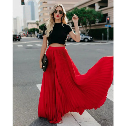 LeRoxy | Vouwrok Maxi | Elegante Lange Rok voor een Stijlvolle en Gracieuze Look