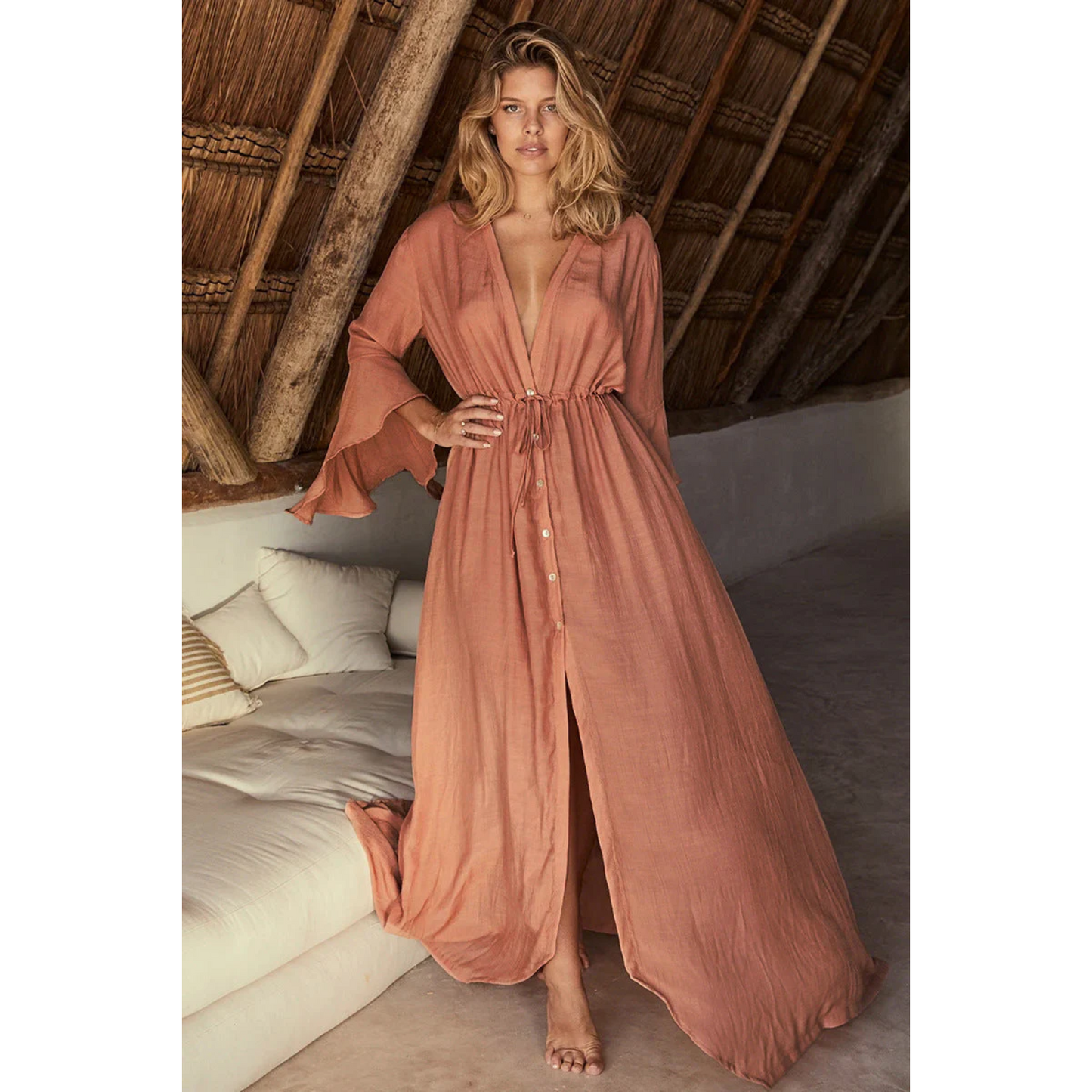LeRoxy | Stijlvolle LeRoxy Bohemian Maxi Jurk | Comfortabel en Trendy voor Elke Gelegenheid
