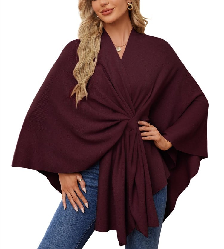 LeRoxy | Dames Poncho met Open Voorzijde en Zachte Sjaal | Comfortabele Elegante Trui