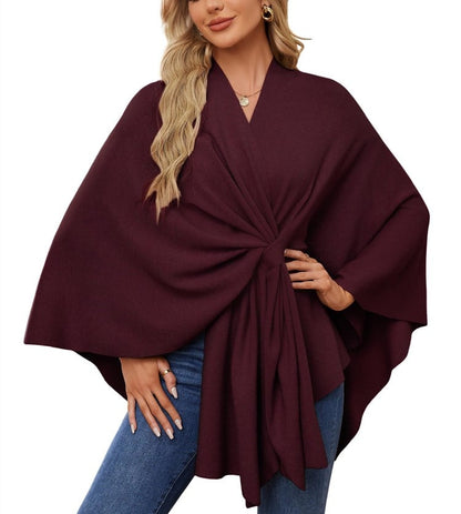 LeRoxy | Dames Poncho met Open Voorzijde en Zachte Sjaal | Comfortabele Elegante Trui