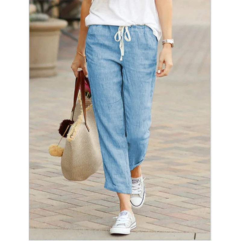 LeRoxy | Luchtige Dames Linnen Broek | Casual Zomerbroek voor Lente & Zomer