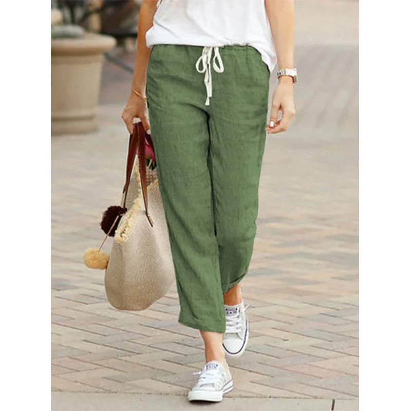 LeRoxy | Luchtige Dames Linnen Broek | Casual Zomerbroek voor Lente & Zomer
