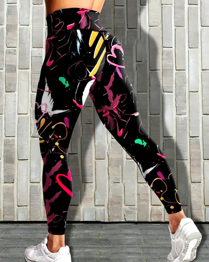 LeRoxy | Abstract Love Leggings | Comfort en Stijl voor Actieve Dagen