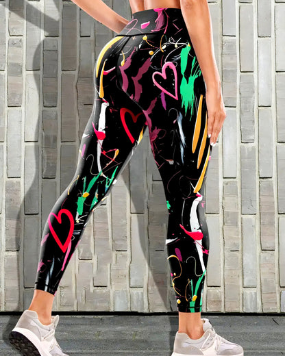LeRoxy | Abstract Love Leggings | Comfort en Stijl voor Actieve Dagen