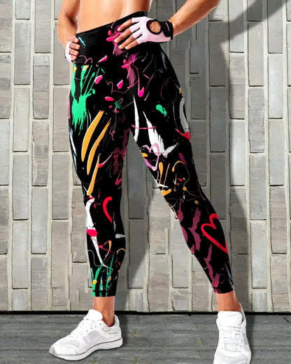 LeRoxy | Abstract Love Leggings | Comfort en Stijl voor Actieve Dagen