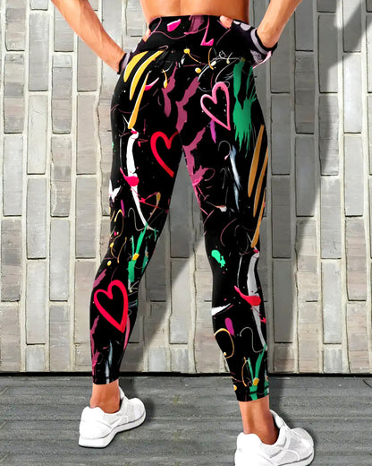 LeRoxy | Abstract Love Leggings | Comfort en Stijl voor Actieve Dagen