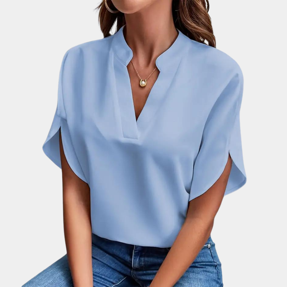 LeRoxy Dames Blouse met Korte Mouw – Stijlvolle en Comfortabele Blouse voor de Zomer