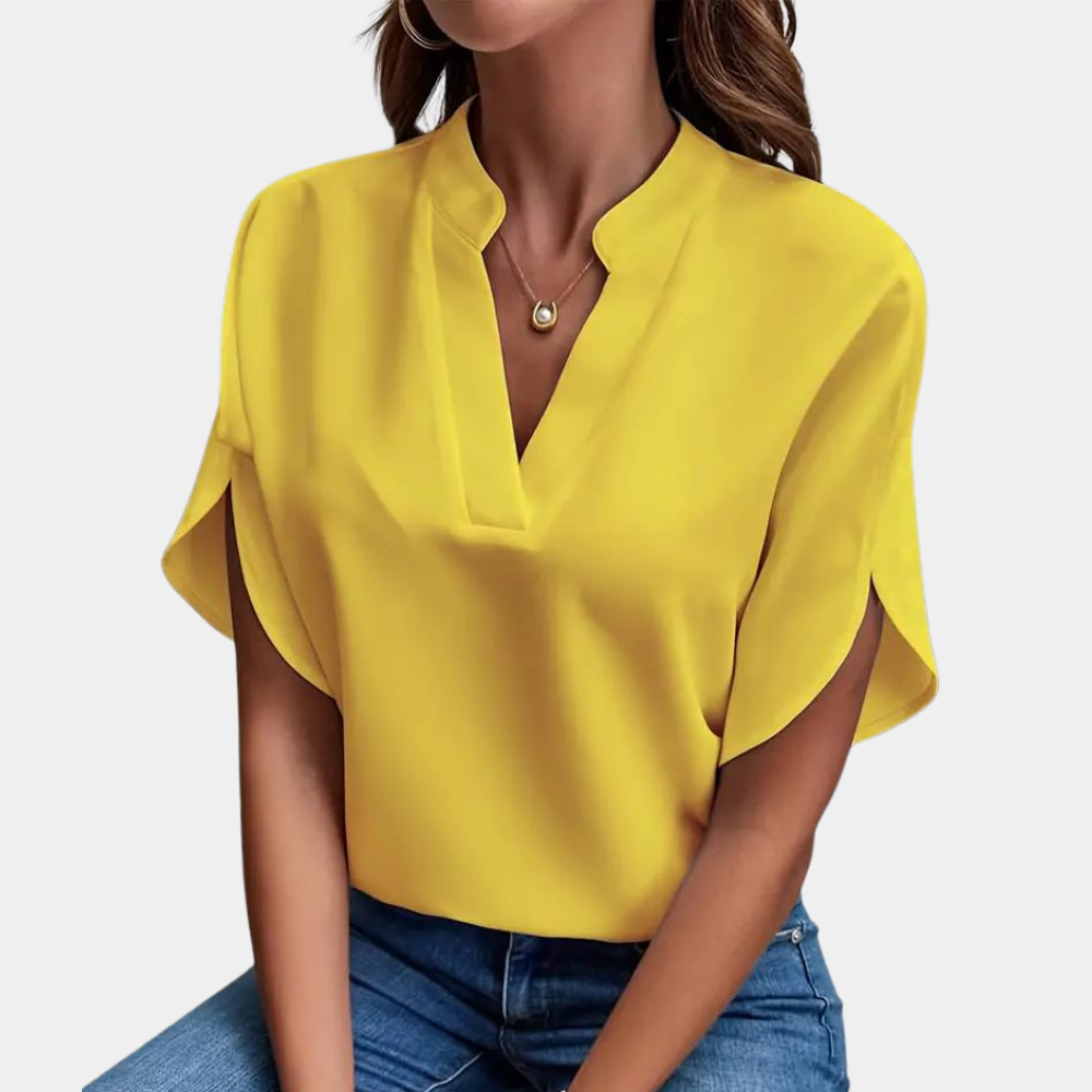 LeRoxy Dames Blouse met Korte Mouw – Stijlvolle en Comfortabele Blouse voor de Zomer