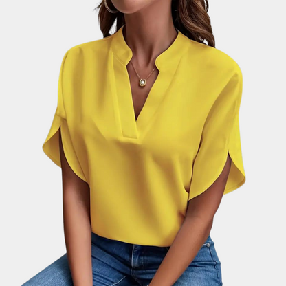 LeRoxy Dames Blouse met Korte Mouw – Stijlvolle en Comfortabele Blouse voor de Zomer