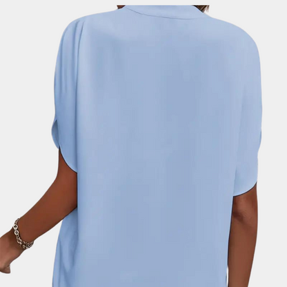 LeRoxy Dames Blouse met Korte Mouw – Stijlvolle en Comfortabele Blouse voor de Zomer