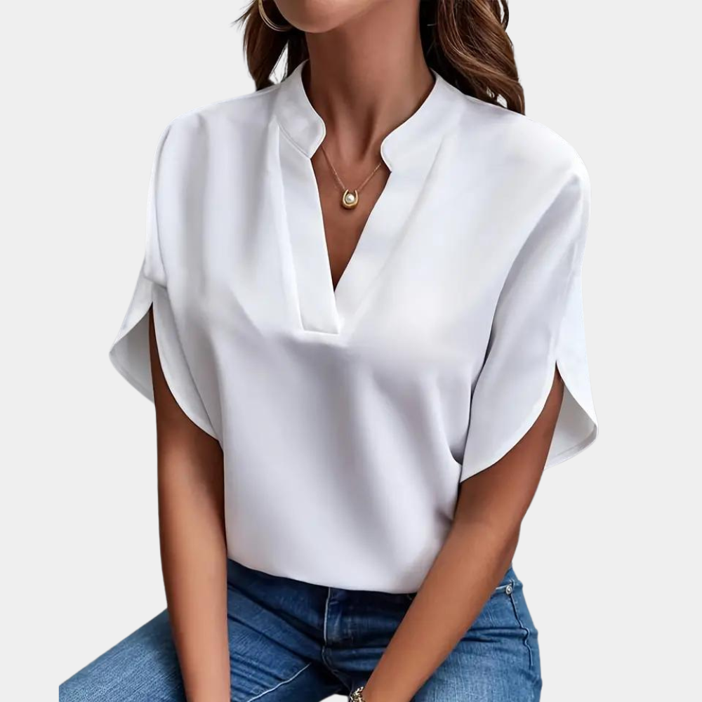 LeRoxy Dames Blouse met Korte Mouw – Stijlvolle en Comfortabele Blouse voor de Zomer
