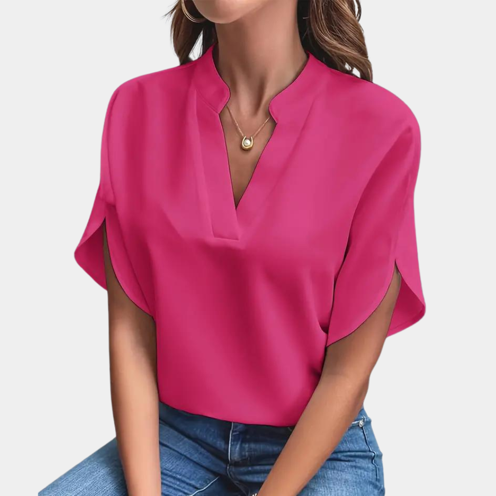 LeRoxy Dames Blouse met Korte Mouw – Stijlvolle en Comfortabele Blouse voor de Zomer
