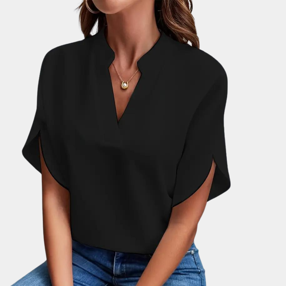 LeRoxy Dames Blouse met Korte Mouw – Stijlvolle en Comfortabele Blouse voor de Zomer