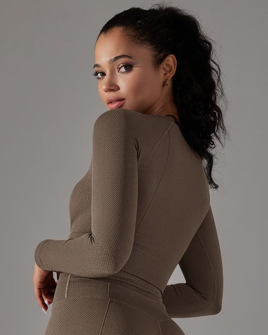 LeRoxy | Longsleeve Dames Top met Lange Mouwen | Bruin