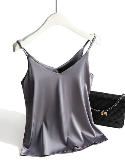 LeRoxy | Zijden Top Dames | Mouwloos Satijnen Hemdje met Spaghettibandjes | Basic & Elegant